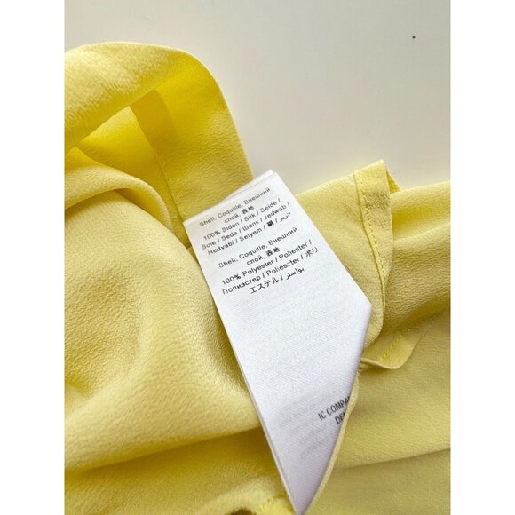 TIGER OF SWEDEN Laci Yellow 100% Silk Crepe Raglan T-Shirt Blouse, Size 38 / M - Picture 12 of 13